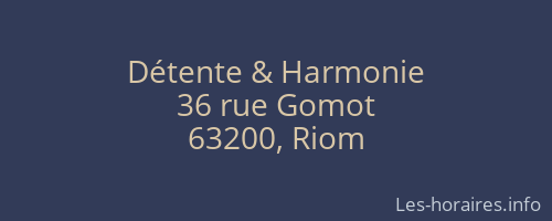 Détente & Harmonie