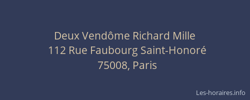 Deux Vendôme Richard Mille