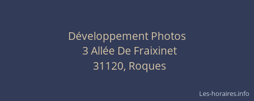Développement Photos