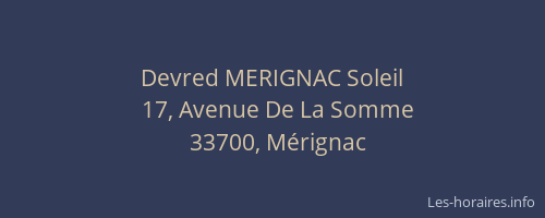 Devred MERIGNAC Soleil
