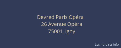 Devred Paris Opéra