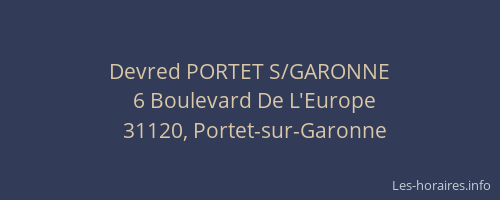 Devred PORTET S/GARONNE