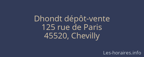 Dhondt dépôt-vente