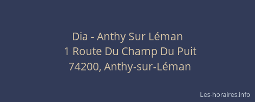 Dia - Anthy Sur L&eacute;man