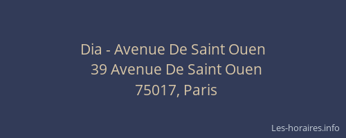 Dia - Avenue De Saint Ouen