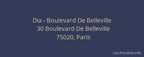 Dia - Boulevard De Belleville
