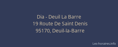 Dia - Deuil La Barre