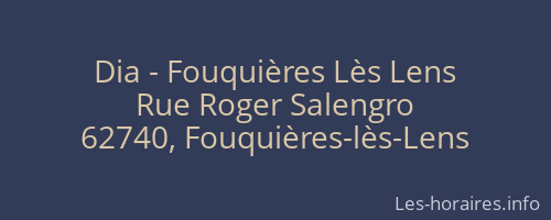 Dia - Fouquières Lès Lens
