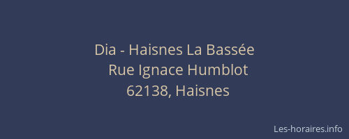 Dia - Haisnes La Bass&eacute;e