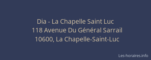 Dia - La Chapelle Saint Luc