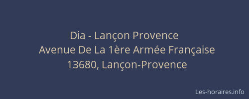 Dia - Lançon Provence