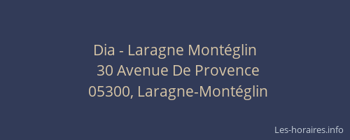 Dia - Laragne Montéglin