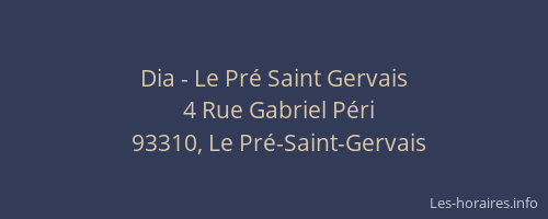 Dia - Le Pré Saint Gervais