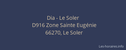 Dia - Le Soler
