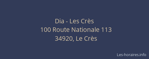 Dia - Les Crès