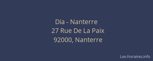 Dia - Nanterre