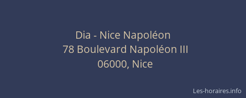 Dia - Nice Napoléon