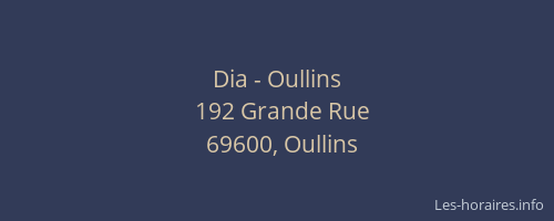 Dia - Oullins