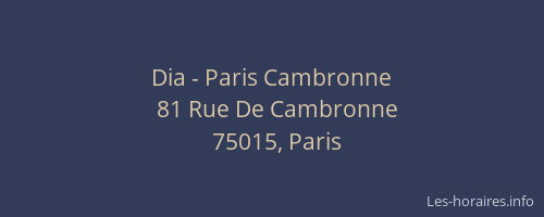 Dia - Paris Cambronne
