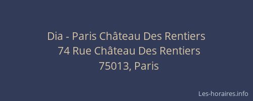Dia - Paris Château Des Rentiers
