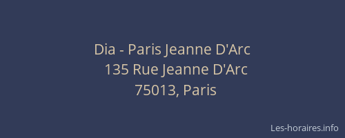 Dia - Paris Jeanne D'Arc