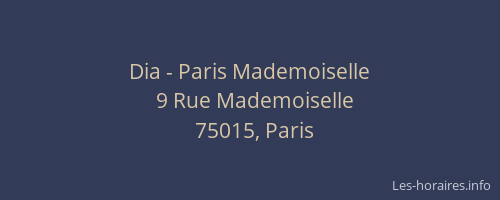 Dia - Paris Mademoiselle