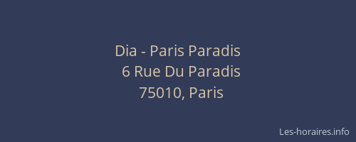 Dia - Paris Paradis