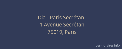 Dia - Paris Secrétan
