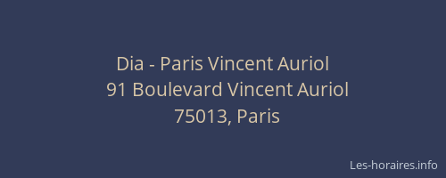 Dia - Paris Vincent Auriol