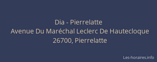 Dia - Pierrelatte