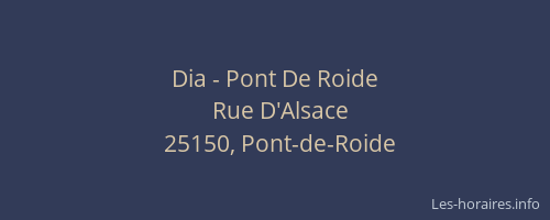 Dia - Pont De Roide