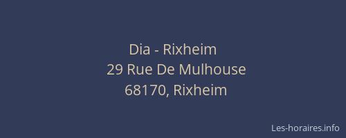 Dia - Rixheim