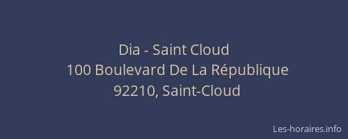 Dia - Saint Cloud