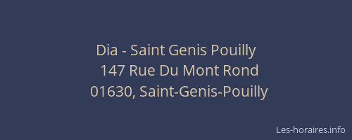 Dia - Saint Genis Pouilly