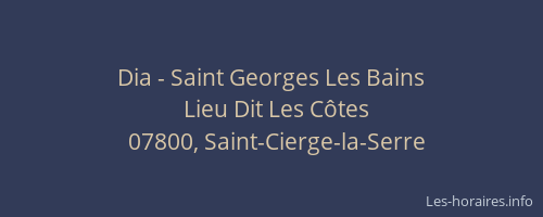 Dia - Saint Georges Les Bains