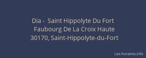 Dia -  Saint Hippolyte Du Fort