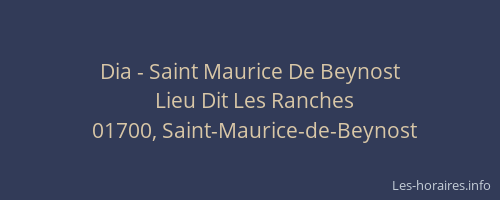 Dia - Saint Maurice De Beynost