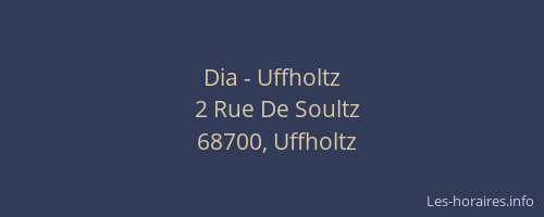 Dia - Uffholtz