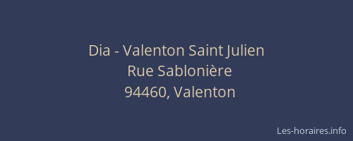 Dia - Valenton Saint Julien
