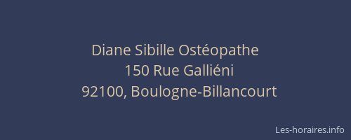 Diane Sibille Ostéopathe