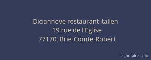 Diciannove restaurant italien