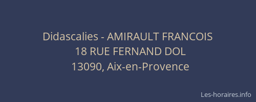 Didascalies - AMIRAULT FRANCOIS