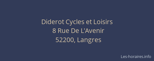 Diderot Cycles et Loisirs