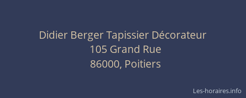 Didier Berger Tapissier Décorateur