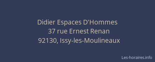 Didier Espaces D'Hommes