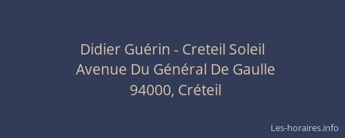 Didier Guérin - Creteil Soleil