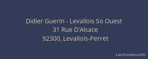 Didier Guerin - Levallois So Ouest
