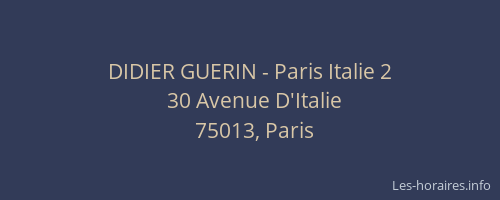 DIDIER GUERIN - Paris Italie 2