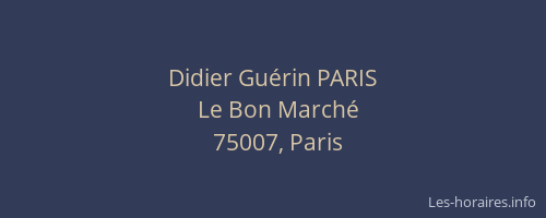 Didier Guérin PARIS