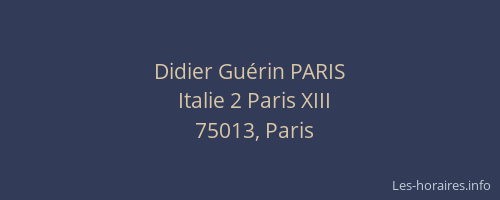 Didier Guérin PARIS